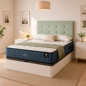 Pack colchón Valencia viscoelástico Bio con canapé Cambrian de gran capacidad para un descanso más cómodo y funcional.