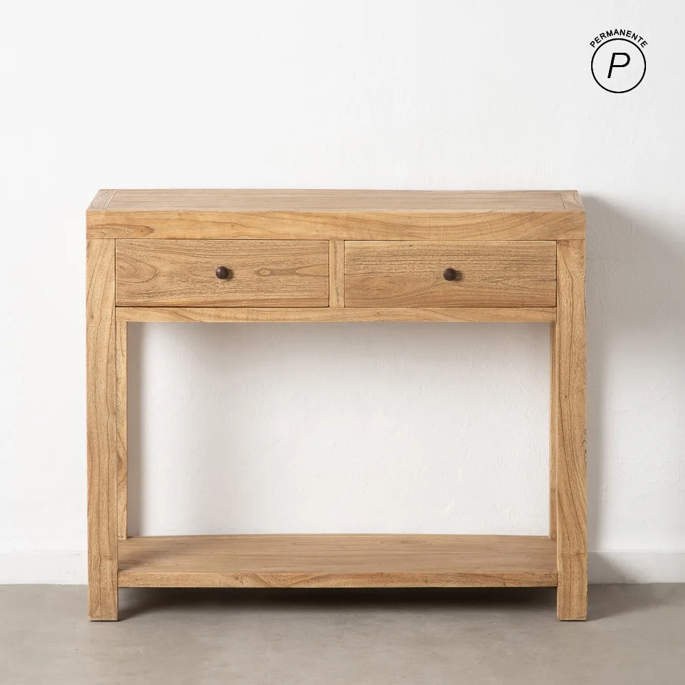 Consola natural madera mindi entrada 100 x 35 x 85 cm