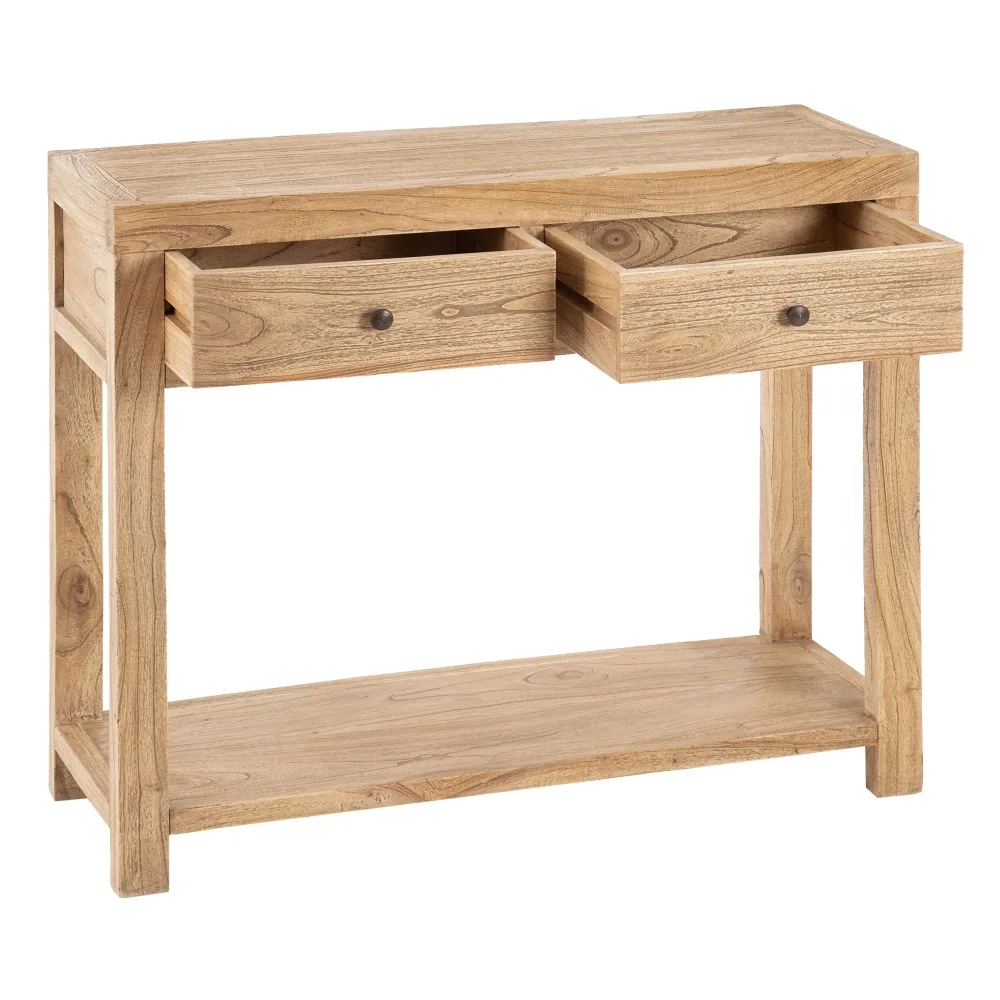 Consola natural madera mindi entrada 100 x 35 x 85 cm