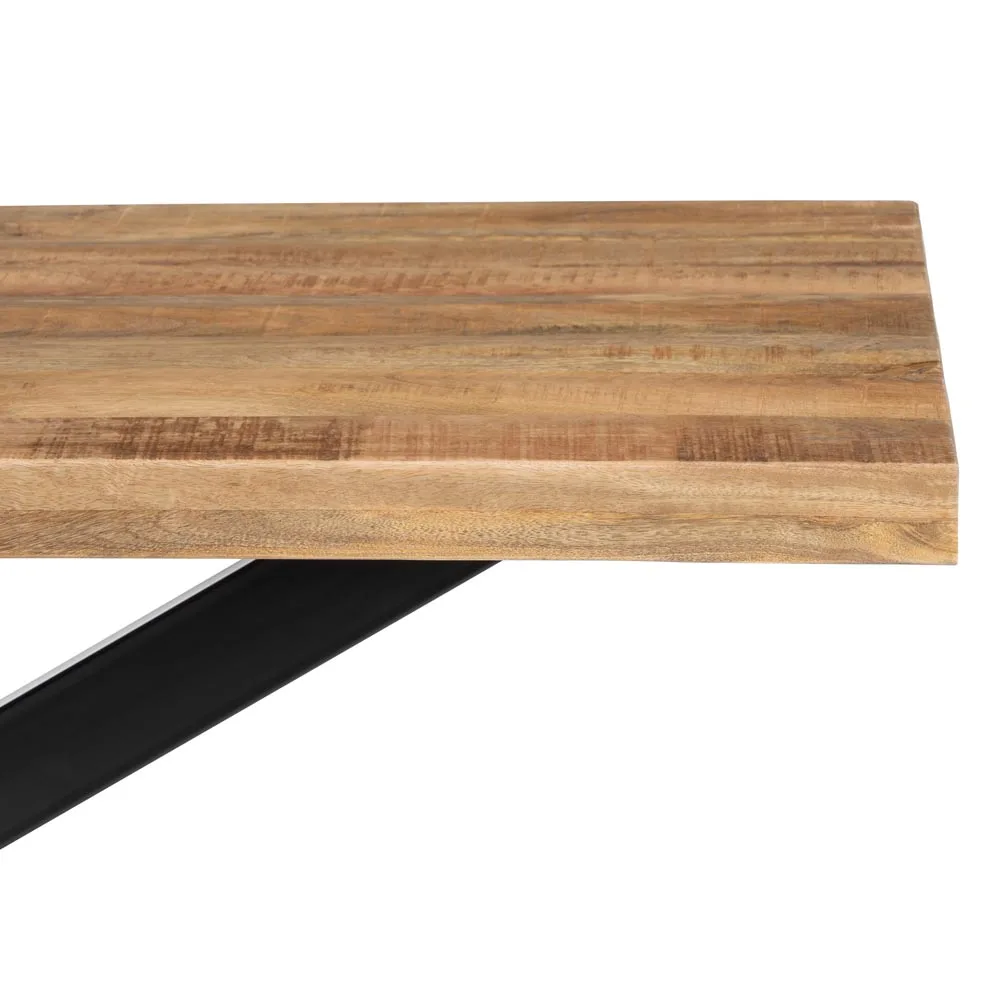 MESA COMEDOR NATURAL-NEGRO MADERA-HIERRO 160 X 90 X 79 CM - Imagen 4