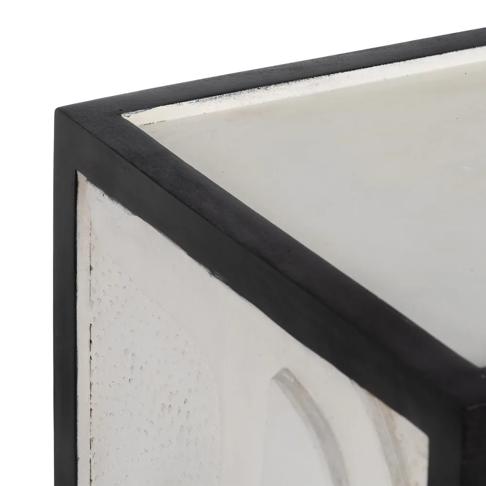 Mueble recibidor blanco-negro 102 x 41 x 93 cm