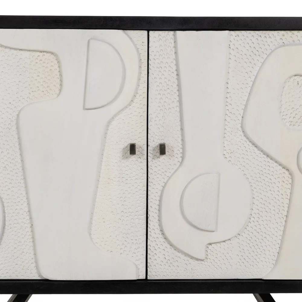 Mueble recibidor blanco-negro 102 x 41 x 93 cm
