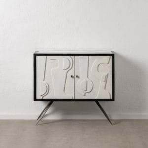MUEBLE RECIBIDOR BLANCO-NEGRO 102 X 41 X 93 CM
