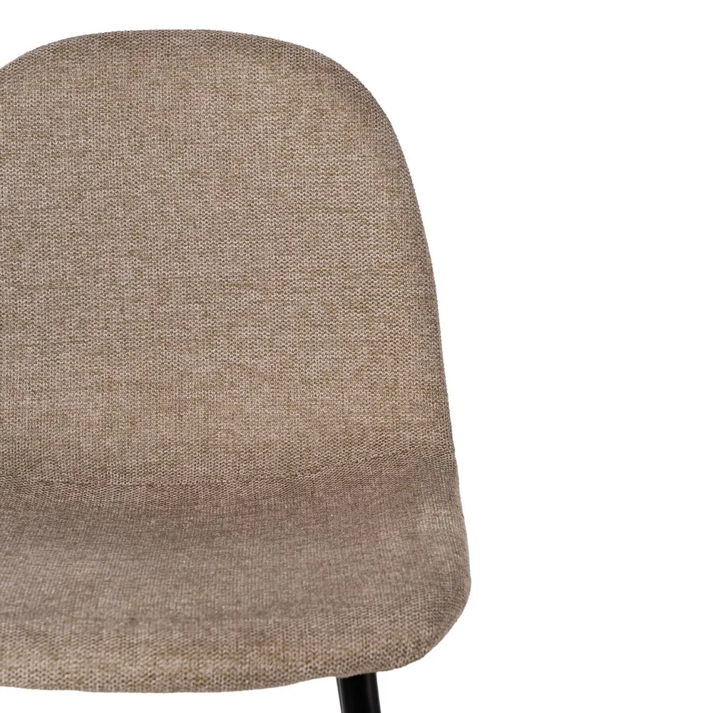 Detalle del asiento del taburete taupe alto