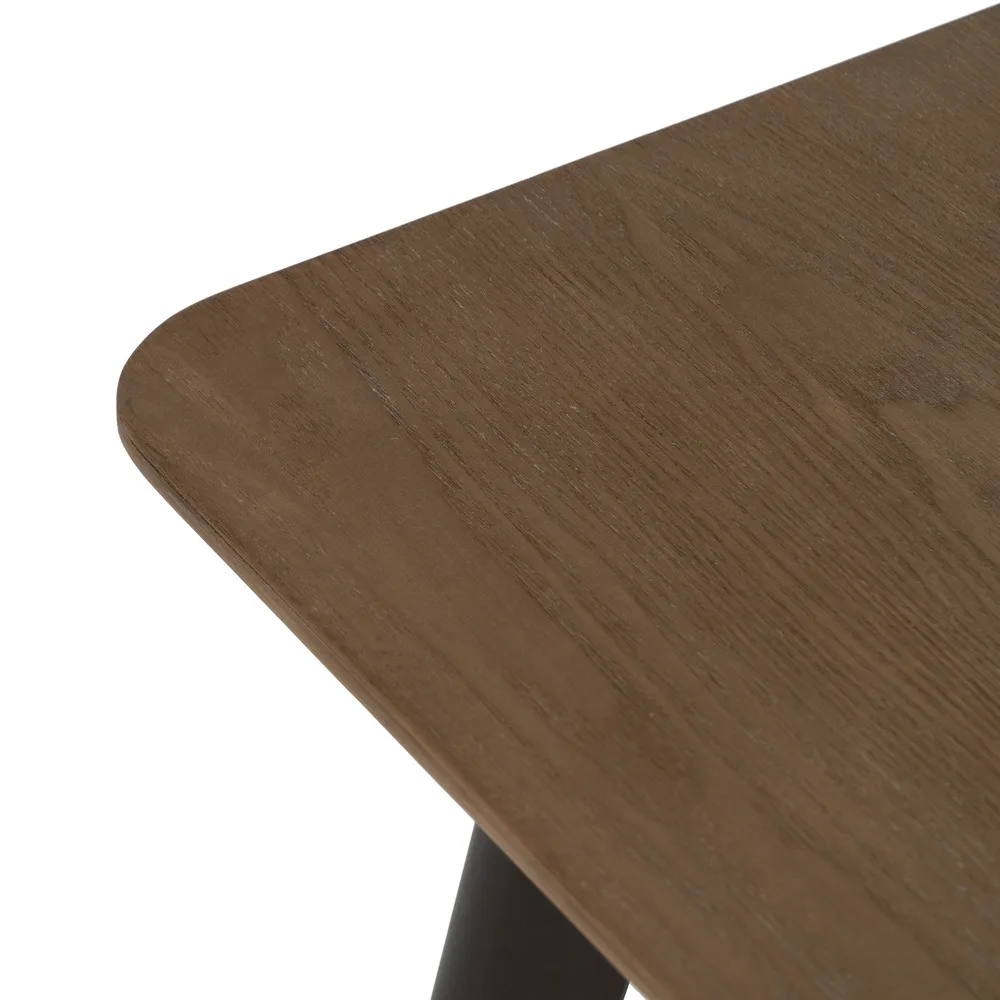 MESA AUXILIAR NATURAL-NEGRO MADERA-METAL 58 X 58 X 60 CM - Imagen 3