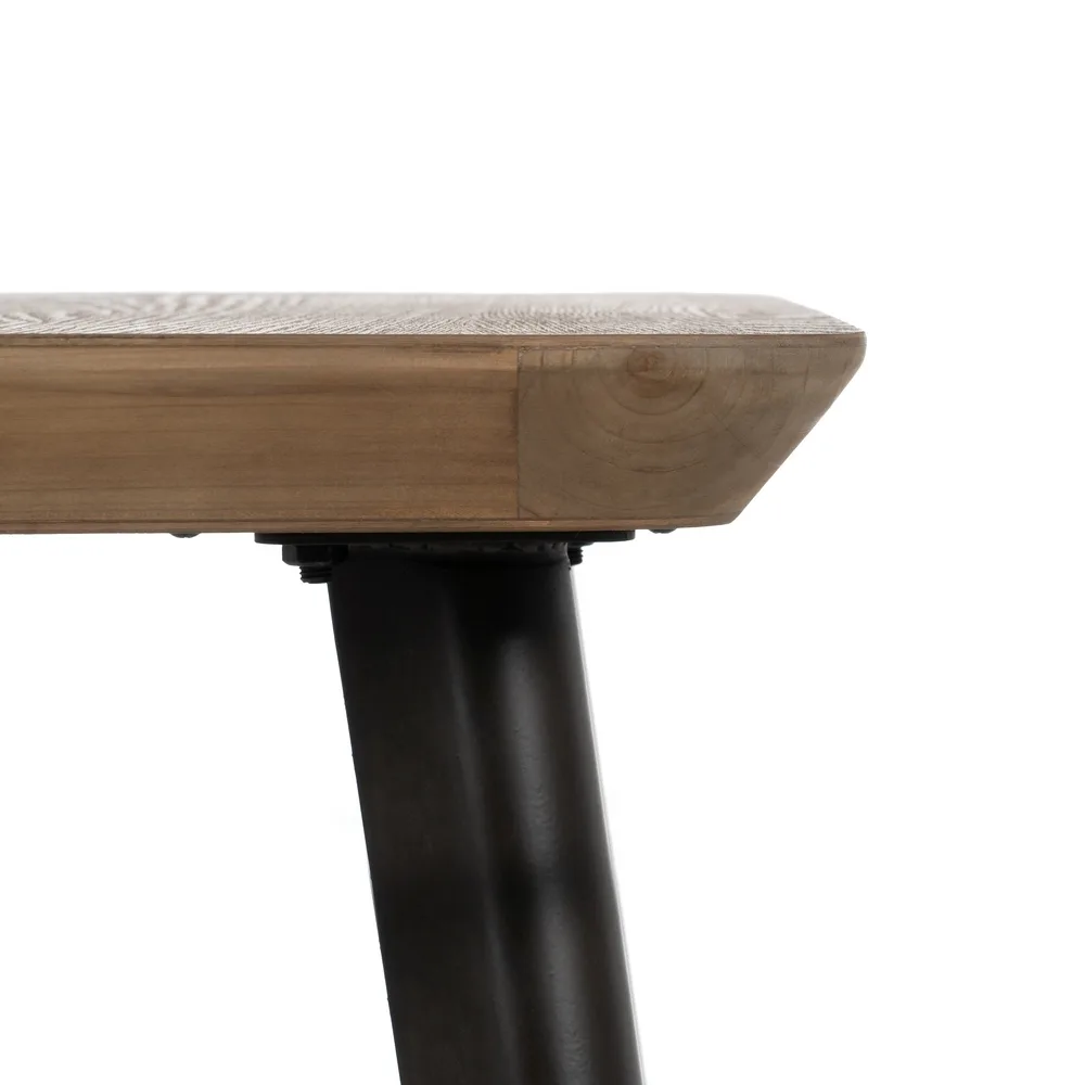MESA AUXILIAR NATURAL-NEGRO MADERA-METAL 58 X 58 X 60 CM - Imagen 5