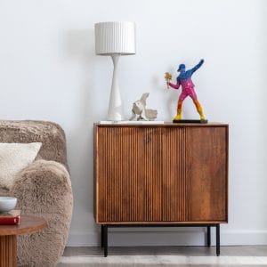 MUEBLE AUXILIAR MADERA DE MANGO SALÓN 80 X 40 X 80 CM