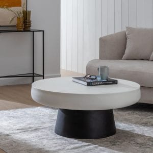 MESA CENTRO BLANCO-NEGRO MAGNESIO 91 X 91 X 39 CM