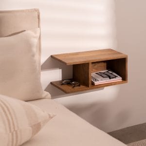 MESITA FLOTANTE MIEL MADERA DE MANGO 45 X 20 X 20 CM