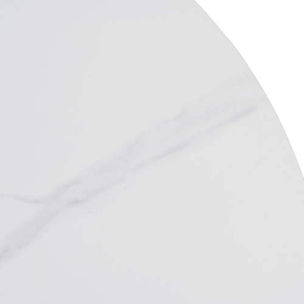 Detalle del sobre de la mesa de comedor de piedra blanca