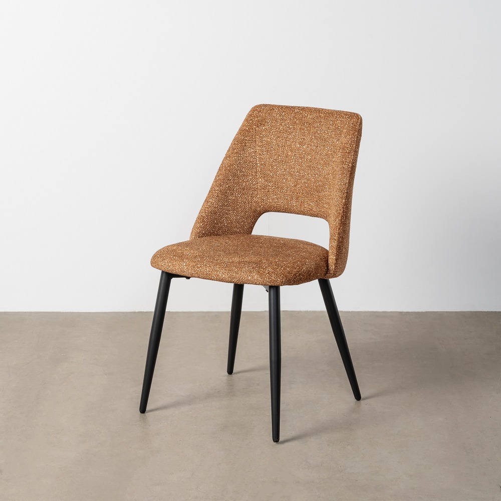 SILLA JASPEADO MARRÓN TEJIDO-METAL 50 X 57 X 81 CM