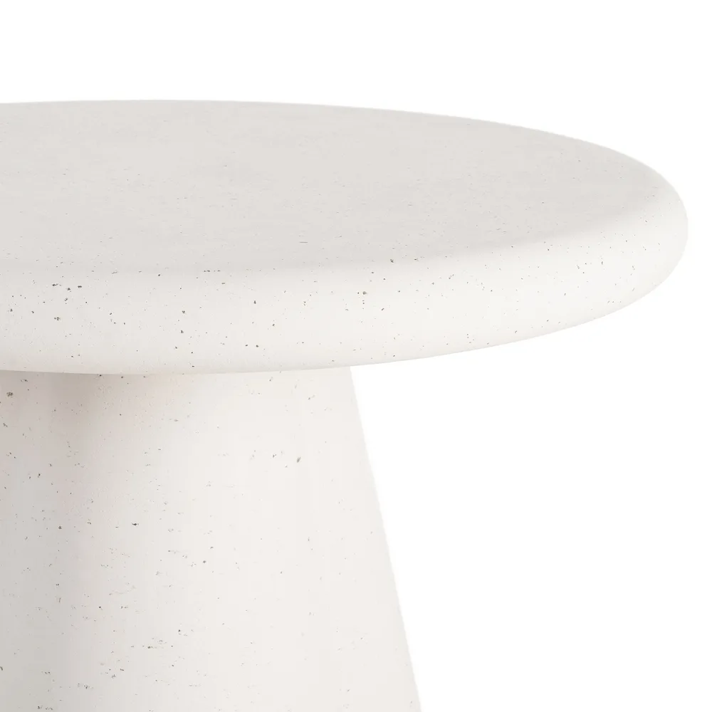 Detalle del acabado de la mesa de comedor de terrazo