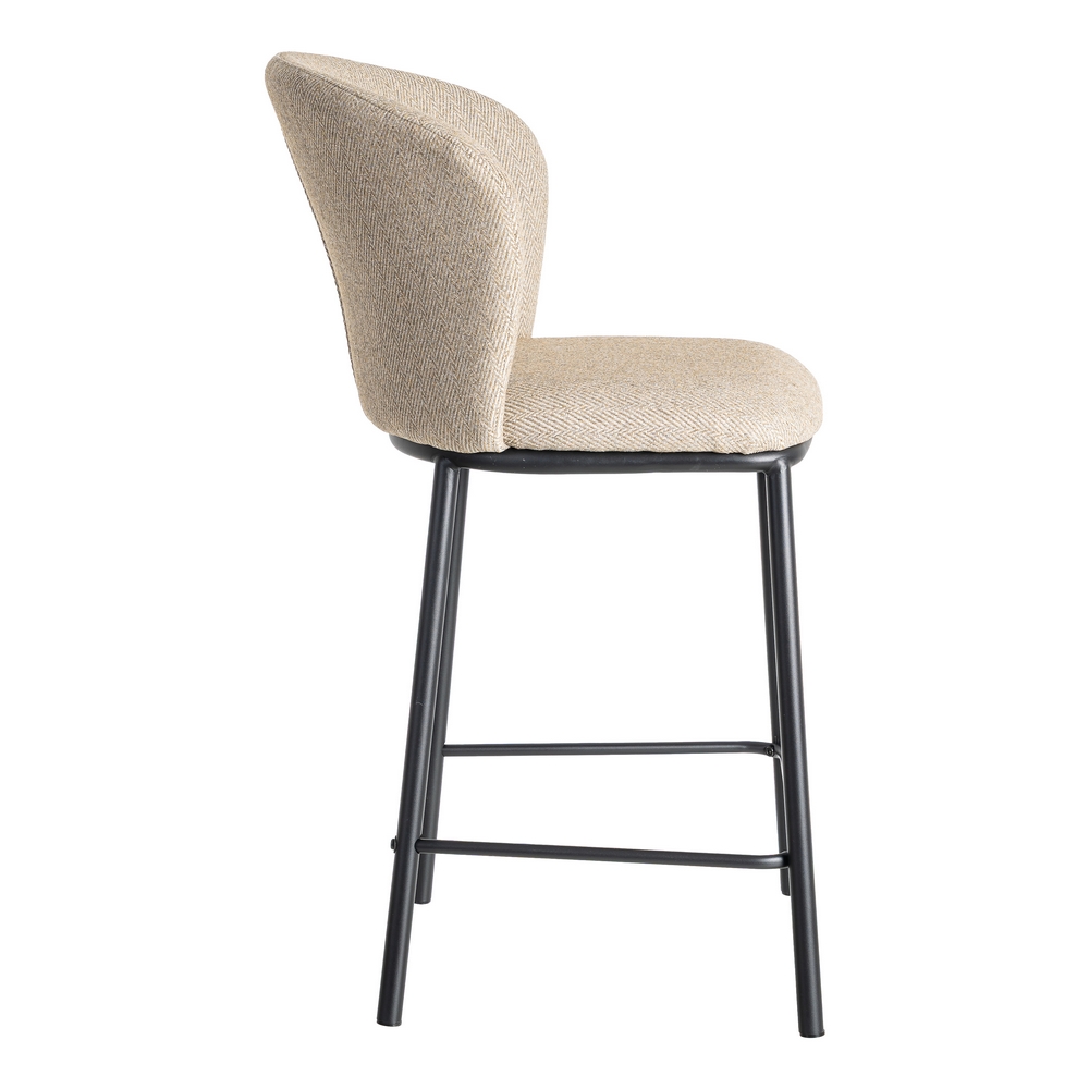 TABURETE ESPIGA BEIGE TEJIDO-METAL SALÓN 55 X 55 X 96 CM - Imagen 4