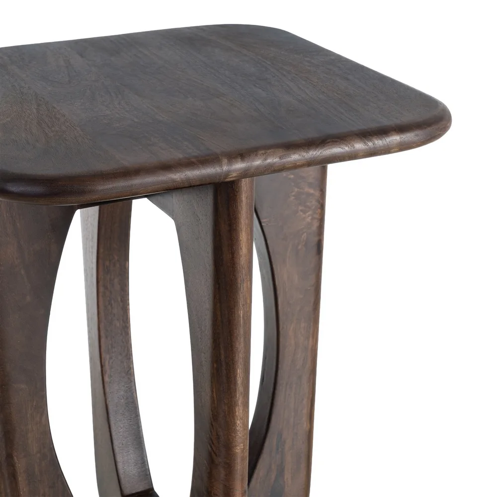 MESITA MARRÓN MADERA DE MANGO 45 X 45 X 55 CM - Imagen 3