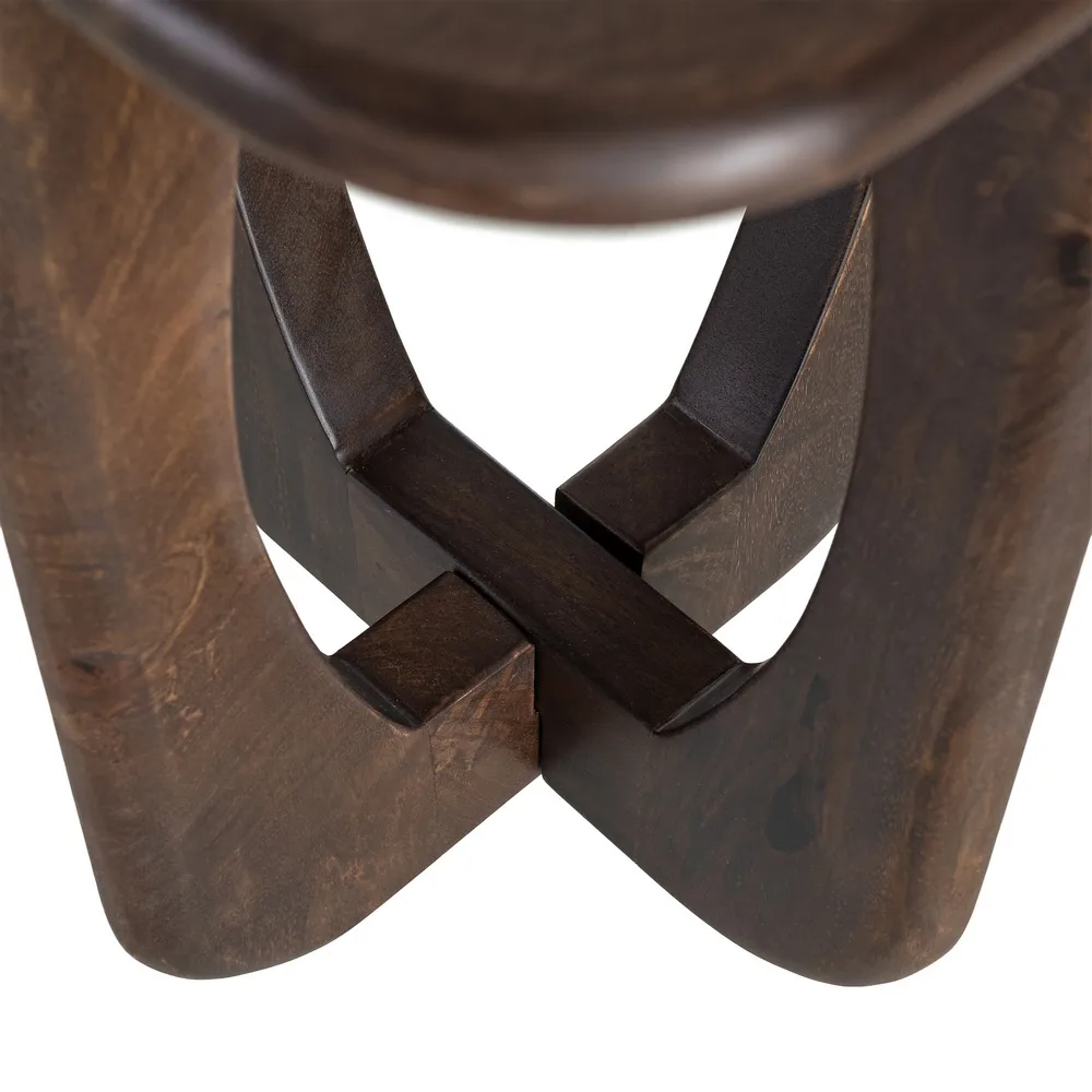 MESITA MARRÓN MADERA DE MANGO 45 X 45 X 55 CM - Imagen 5