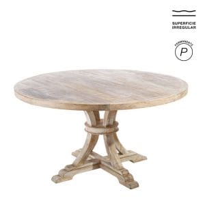 MESA COMEDOR REDONDA BLANCO DECAPÉ 150 X 150 X 76 CM