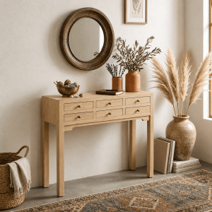 CONSOLA NATURAL DM-MADERA 85 X 26 X 85 CM