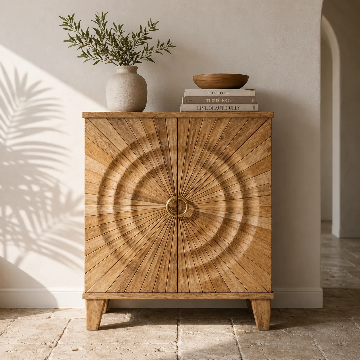 Armario cabinet madera de mango salón vista frontal