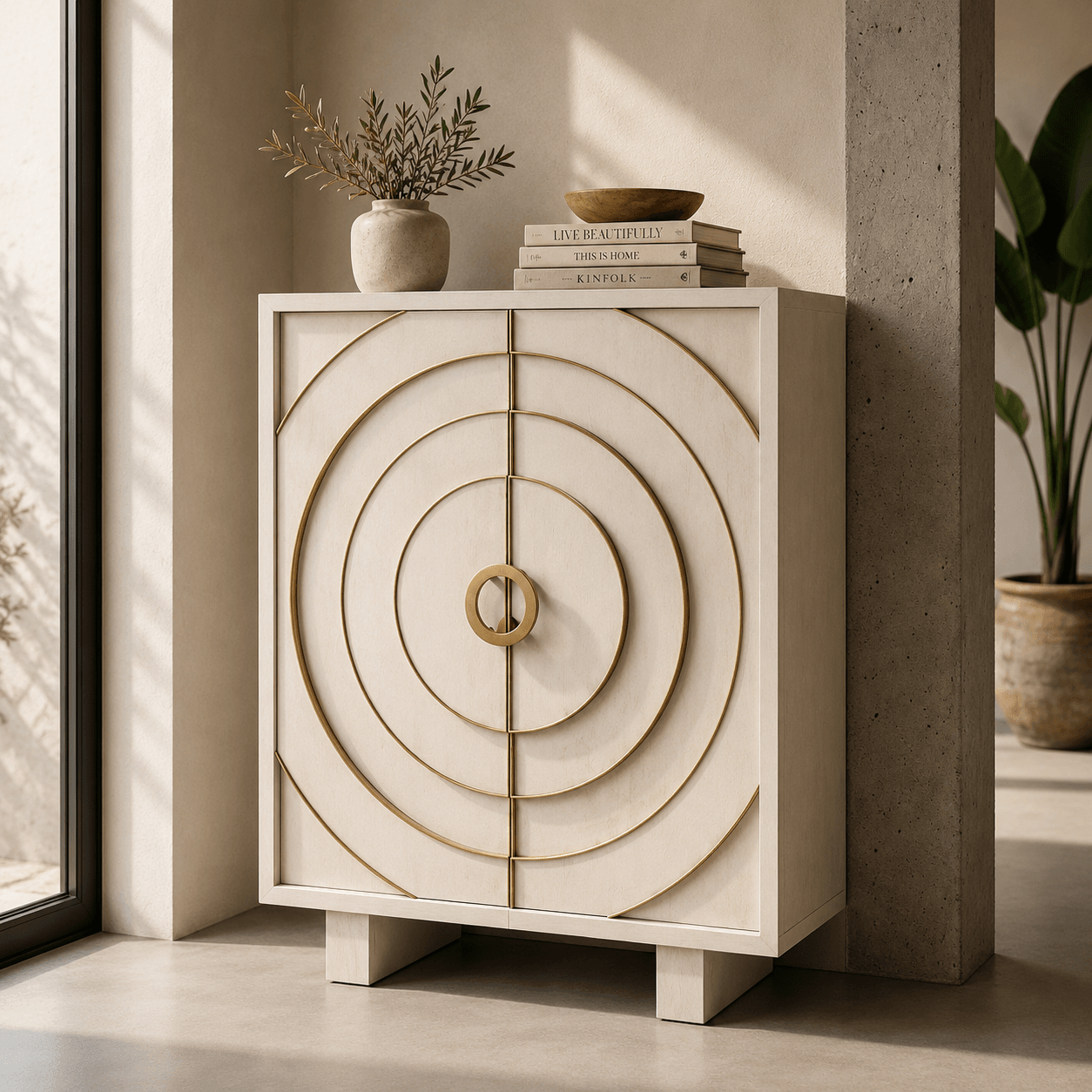 Armario cabinet madera de mango salón vista principal