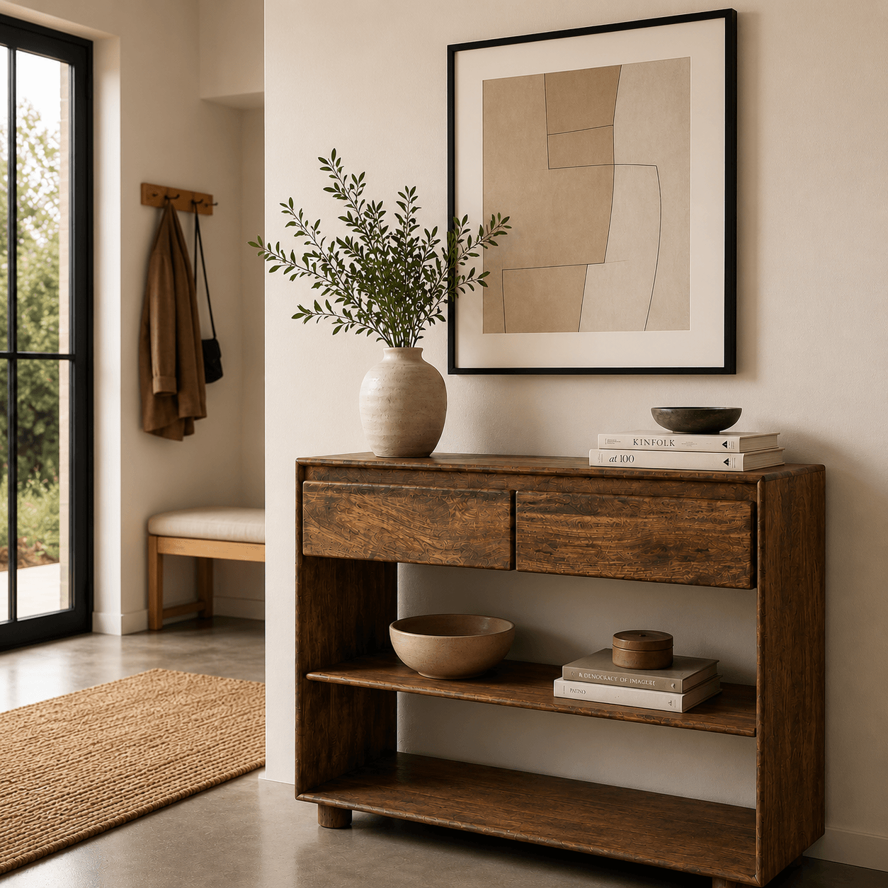 Consola madera de mango para recibidor y salón