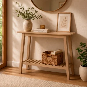 CONSOLA CREMA DM-MADERA 90 X 32 X 75 CM