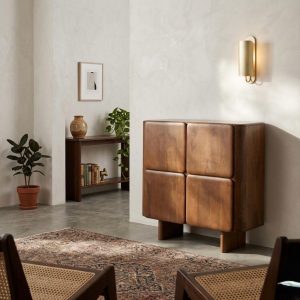 ARMARIO MARRÓN MADERA DE MANGO SALÓN 104 X 45 X 110 CM