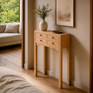 CONSOLA NATURAL DM-MADERA 63 X 26 X 85 CM