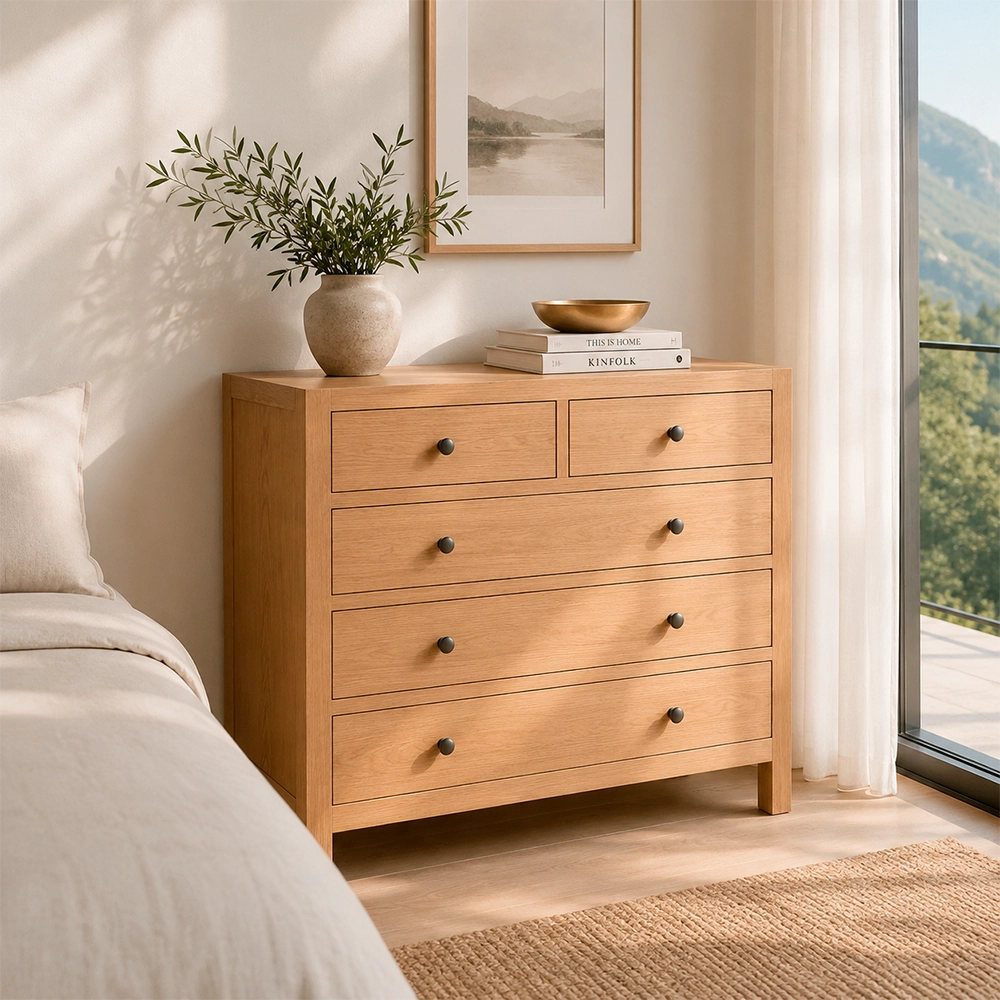 Cómoda de madera de mindi 100 cm de 100 x 40 x 90 cm