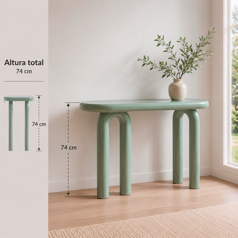 CONSOLA LACADO VERDE DM ENTRADA 120 X 35 X 80 CM - Imagen 2