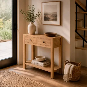 CONSOLA NATURAL MADERA MINDI ENTRADA 70 X 30 X 80 CM