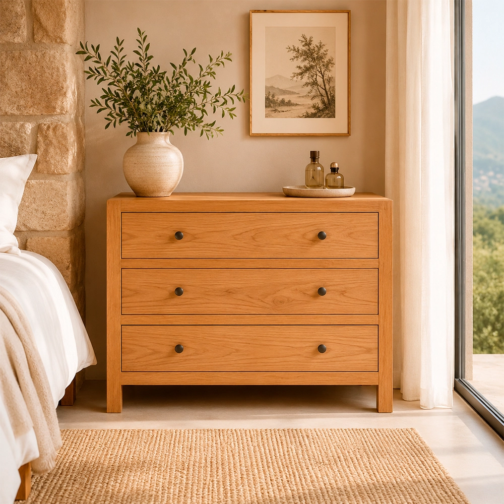 Cómoda de madera de mindi 90 cm de 90 x 40 x 85 cm