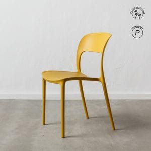 SILLA APILABLE AMARILLO POLIPROPILENO 43 X 43 X 83,20 CM