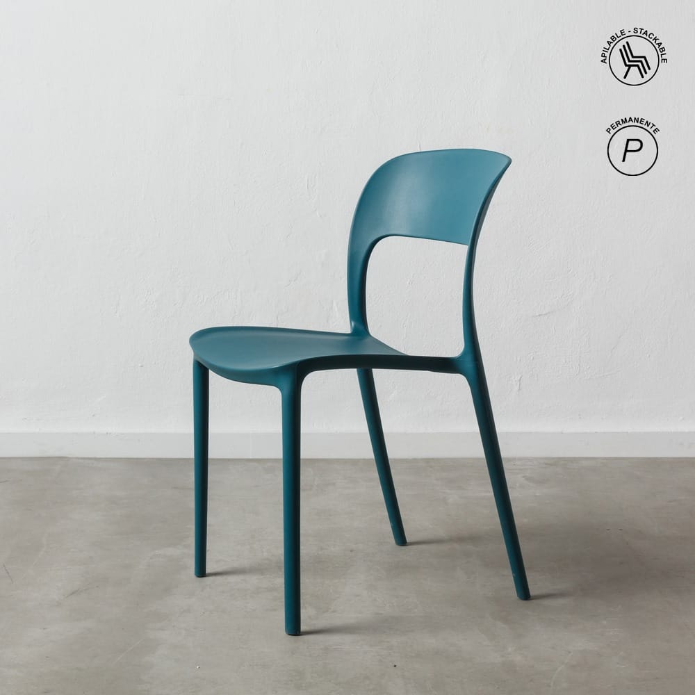 Silla apilable azul de polipropileno Ref. 152652
