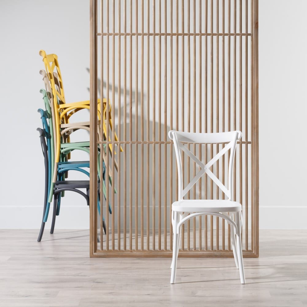 SILLA APILABLE AMARILLO POLIPROPILENO 48,50 X 43 X 91 CM - Imagen 2