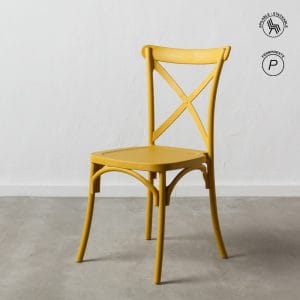 SILLA APILABLE AMARILLO POLIPROPILENO 48,50 X 43 X 91 CM