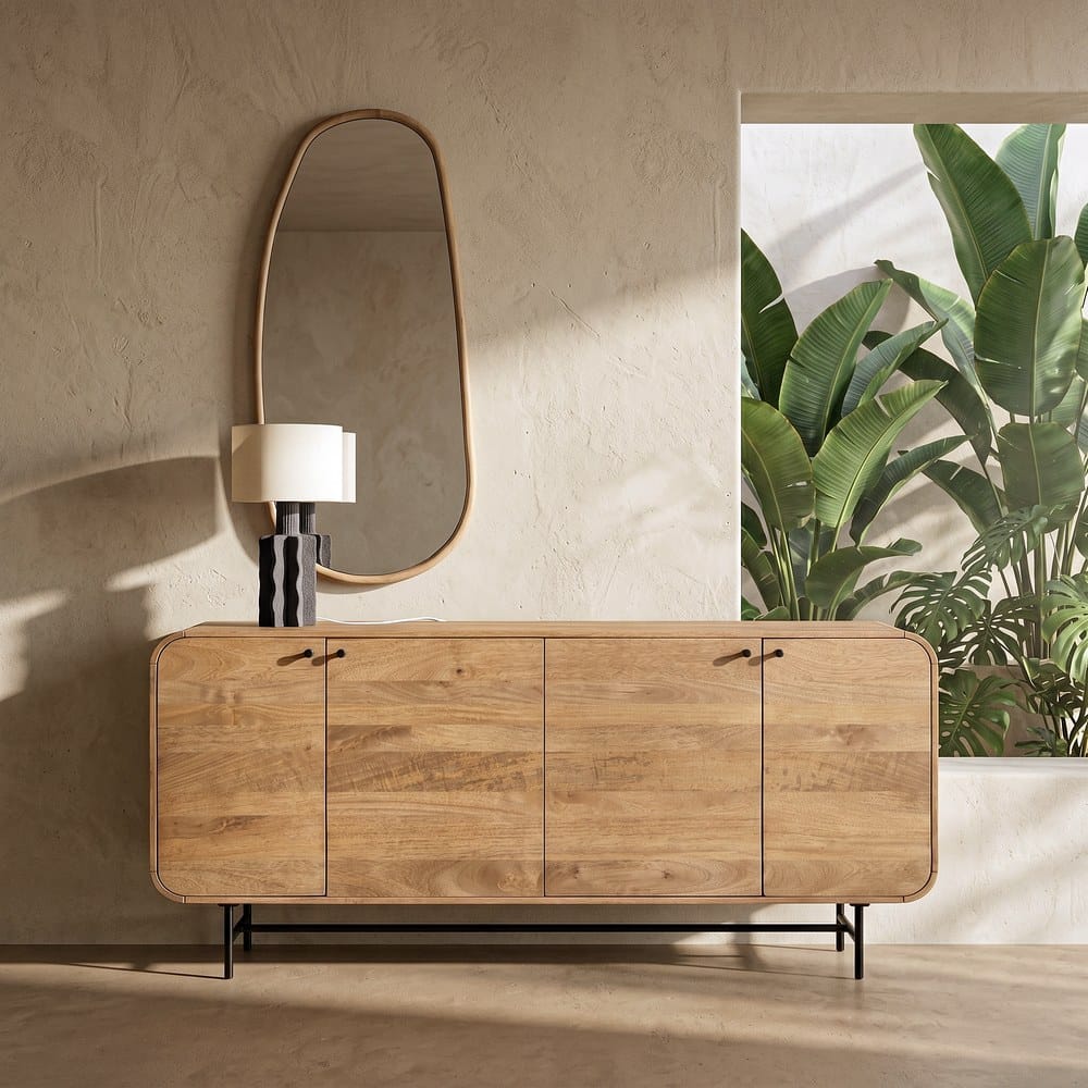 Aparador madera de mango para salón 170 x 40 x 80 cm Ref. 612711