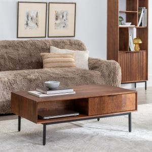 Mesa centro madera de mango salón 110 x 60 x 40 cm - vista 2