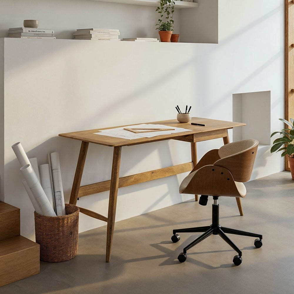 Escritorio mango salón de 150 x 55 x 75 cm con cajón Ref. 615243
