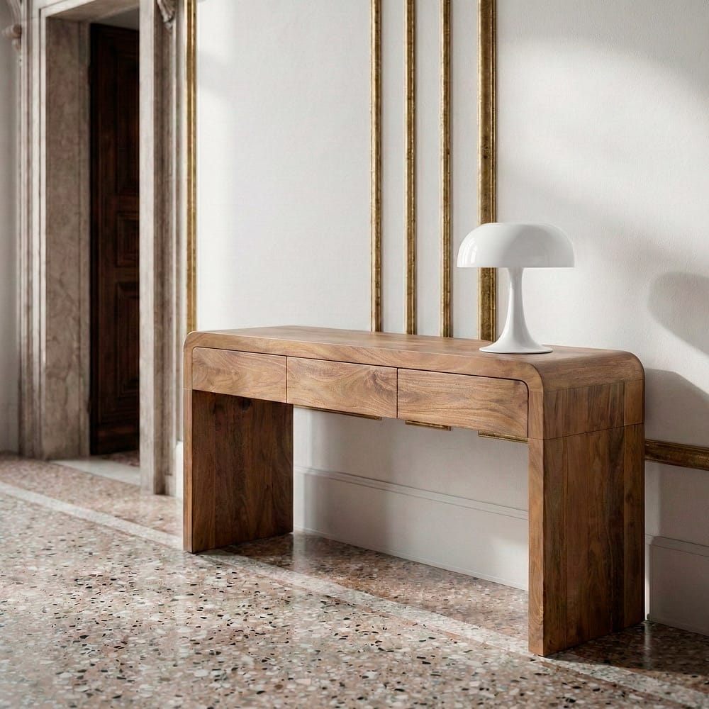 Consola madera de mango con 3 cajones 153 x 45 x 76 cm Ref. 616276