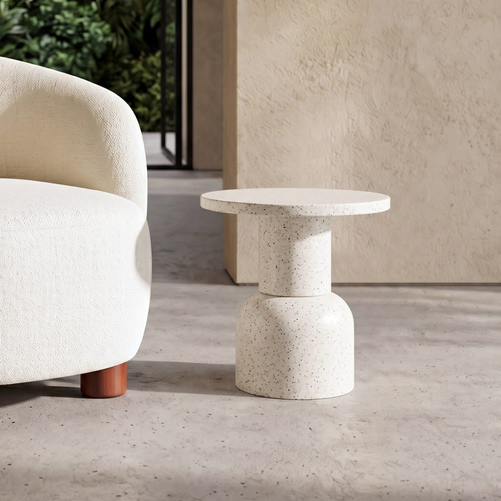Mesita blanca metal 40 cm, 40 x 40 x 43,50 cm, Ref. 616762