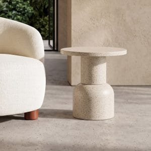 MESITA BLANCO METAL 51 X 51 X 52 CM