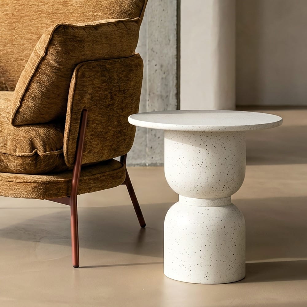 Mesita DM y metal 50 cm blanca, 50 x 50 x 51,50 cm, Ref. 616783