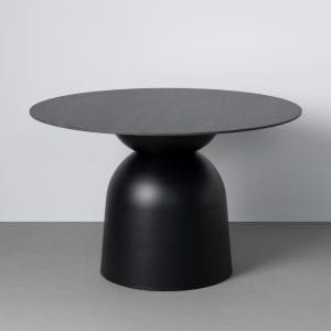 MESA COMEDOR NEGRO PIEDRA SINTERIZADA 120 X 120 X 75 CM