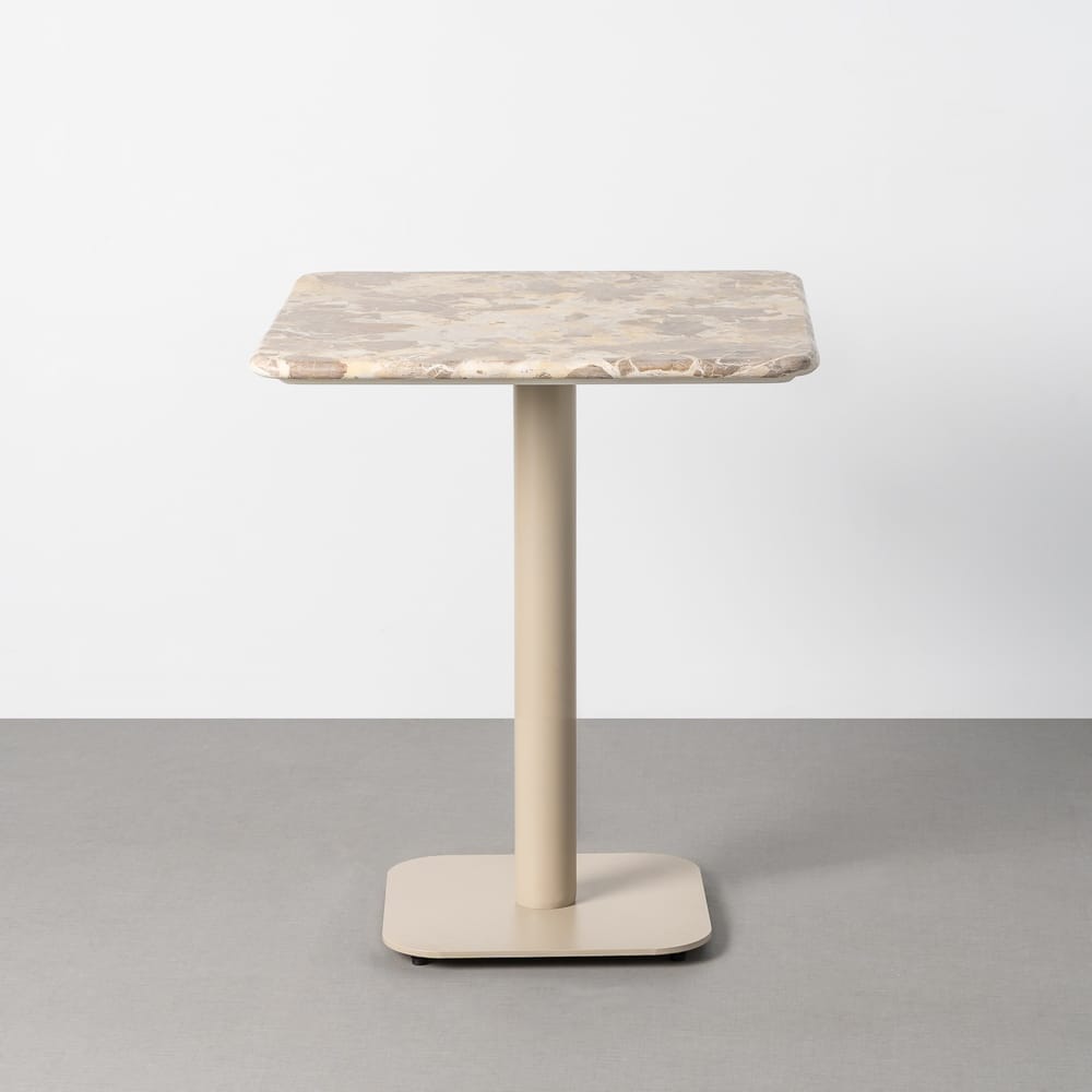 Mesa beige piedra natural y metal 65 x 65 x 75 cm Ref. 617180