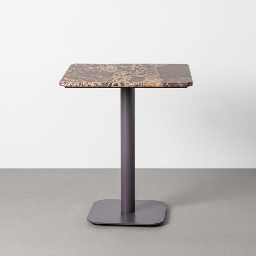 Mesa burdeos piedra natural y metal 65 x 65 x 75 cm Ref. 617181