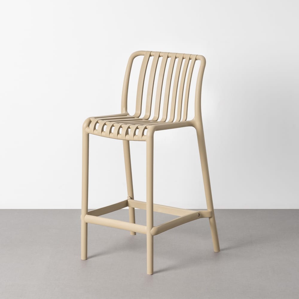 TABURETE BEIGE POLIPROPILENO EXTERIOR 52 X 47 X 91 CM