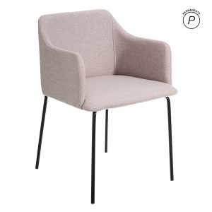 SILLA BEIGE TEJIDO-METAL MODERNO SALÓN 52,50 X 53 X 77 CM