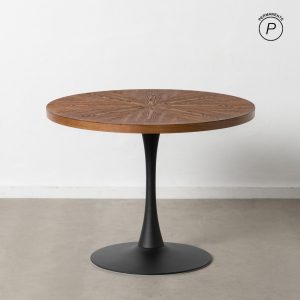 Mesa comedor natural-negro DM-metal