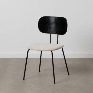 Silla negro-blanco tejido-metal