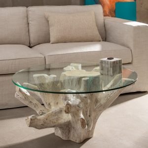 Mesa de centro de teca y cristal Ref. 610876